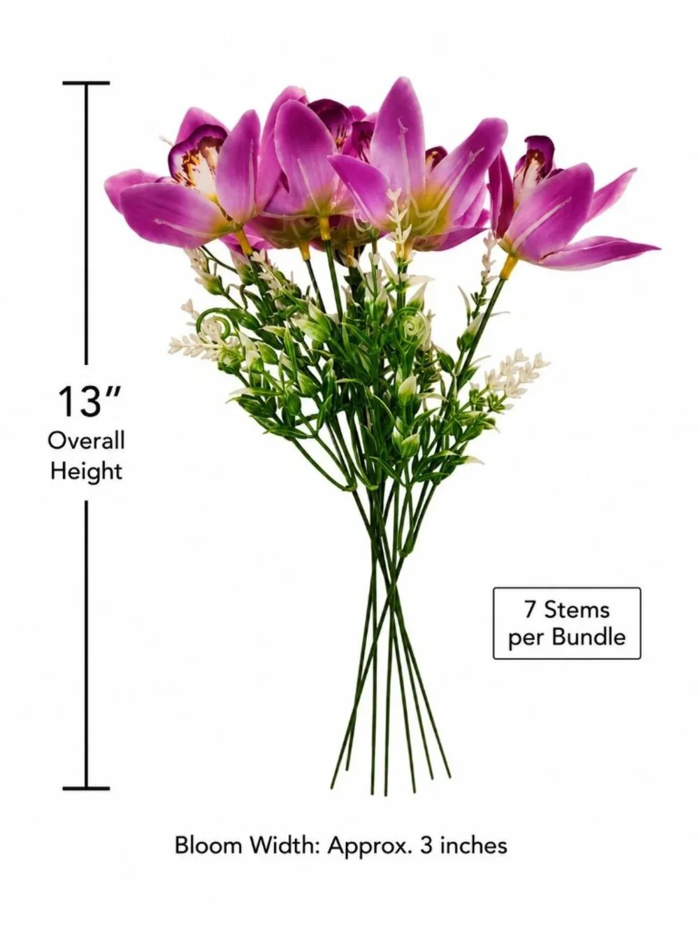 Artificial Purple Orchid Bundle 13 Inch Faux Flowers Wedding Bouquet Corsage Bou